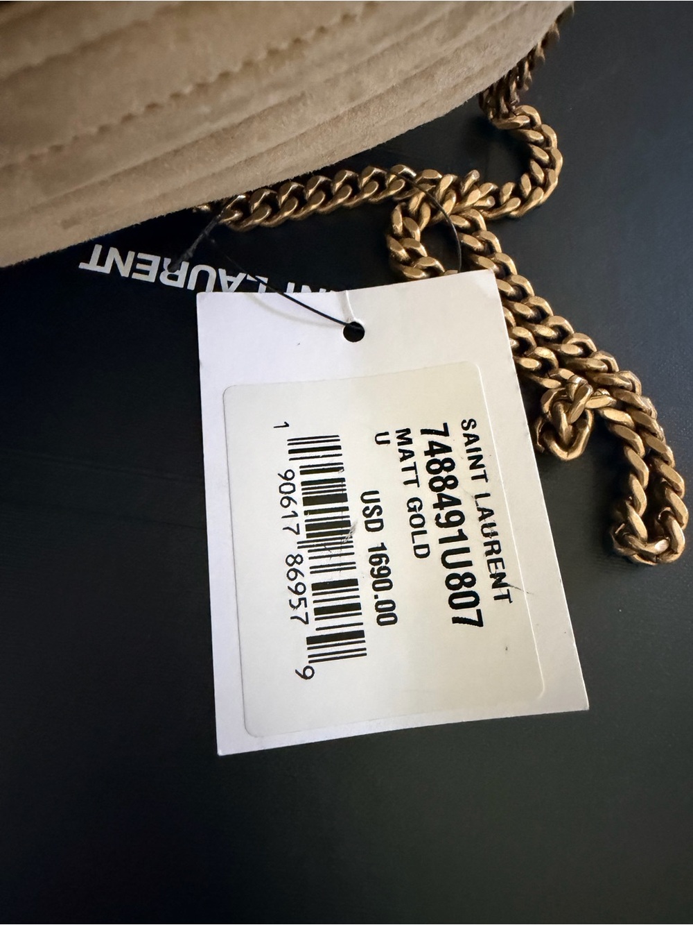 Brand new ✨Saint Laurent Beige Suede Lou Camera Bag with Gold Hardware - Picture 8 of 8